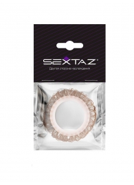 Эрекционное кольцо с бежевыми «ресничками» - Sextaz - в Архангельске купить с доставкой