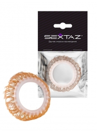 Эрекционное кольцо с бежевыми «ресничками» - Sextaz - в Архангельске купить с доставкой