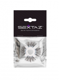 Эластичное эрекционное кольцо с черными «ресничками» - Sextaz - в Архангельске купить с доставкой
