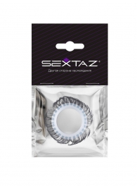 Эластичное эрекционное колечко с черными «ресничками» - Sextaz - в Архангельске купить с доставкой