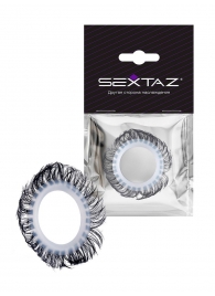 Эластичное эрекционное колечко с черными «ресничками» - Sextaz - в Архангельске купить с доставкой