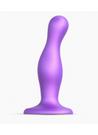 Фиолетовая насадка Strap-On-Me Dildo Plug Curvy size M - Strap-on-me - купить с доставкой в Архангельске