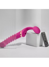 Ярко-розовый безремневой страпон Multi Orgasm Bendable Strap-On size XL с клиторальной стимуляцией - Strap-on-me - купить с доставкой в Архангельске