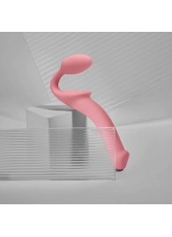 Розовый безремневой страпон Strap-on-me Semi-Realistic Bendable Strap-On size XL - Strap-on-me - купить с доставкой в Архангельске