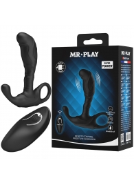 Черный изогнутый массажёр простаты с вибрацией и пультом ДУ - Baile - в Архангельске купить с доставкой