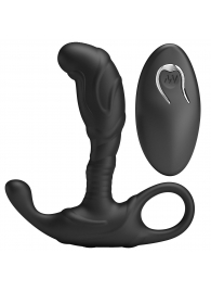 Черный изогнутый массажёр простаты с вибрацией и пультом ДУ - Baile - в Архангельске купить с доставкой