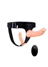 Женский страпон с 2 насадками, вибрацией и пультом ДУ - Erowoman-Eroman - купить с доставкой в Архангельске