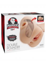 Телесный мастурбатор с вибрацией Double Pounder Vibrating Squeeze Stroker - Pipedream - в Архангельске купить с доставкой