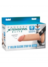 Телесный пустотелый фаллопротез 5’’ Hollow Silicone Strap-On - 14 см. - Pipedream - купить с доставкой в Архангельске