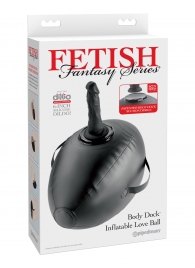 Черный надувной мяч с платформой для фиксации дилдо Body Dock Inflatable Love Ball - Pipedream - купить с доставкой в Архангельске