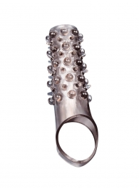 Дымчатая насадка на пенис с шипами и выпуклостями - 12 см. - Sex Expert - в Архангельске купить с доставкой