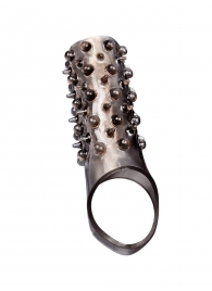 Дымчатая насадка на пенис с шипами и выпуклостями - 12,5 см. - Sex Expert - в Архангельске купить с доставкой