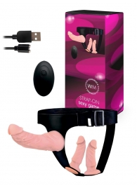 Женский страпон с 3 насадками и вибрацией - Erowoman-Eroman - купить с доставкой в Архангельске