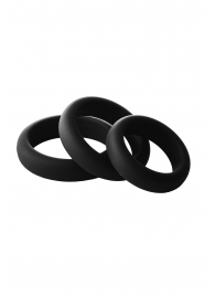 Набор из 3 черных эрекционных колец Smooth Silicone Cockring Pack - Dream Toys - в Архангельске купить с доставкой