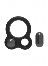Черное эрекционное кольцо с утяжелителями Cockring Dual Weight - Dream Toys - в Архангельске купить с доставкой
