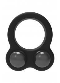 Черное эрекционное кольцо с утяжелителями Cockring Dual Weight - Dream Toys - в Архангельске купить с доставкой
