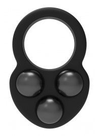 Черное эрекционное кольцо с утяжелителями - Dream Toys - в Архангельске купить с доставкой