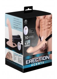 Телесный полый страпон с вибрацией Erection Agents - 24,1 см. - NMC - купить с доставкой в Архангельске