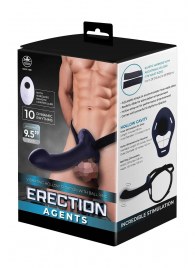 Черный полый страпон с вибрацией Erection Agents - 24,1 см. - NMC - купить с доставкой в Архангельске