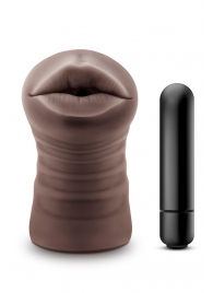Коричневый мастурбатор-ротик Krystal Vibrating Masturbator - Blush Novelties - в Архангельске купить с доставкой