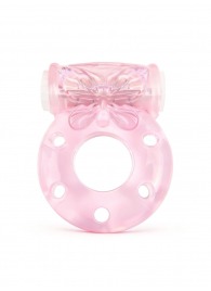 Розовое эрекционное виброкольцо с бабочкой - 1137 - в Архангельске купить с доставкой