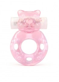 Розовое эрекционное виброкольцо в форме мишки - 1137 - в Архангельске купить с доставкой
