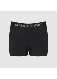 Черные трусики-боксеры для фиксации насадок Strap-on-me Harness Lingerie Allure - size S - Strap-on-me - купить с доставкой в Архангельске