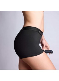 Черные трусики-боксеры для фиксации насадок Strap-on-me Harness Lingerie Allure - size L - Strap-on-me - купить с доставкой в Архангельске