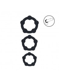 Набор из 3 эрекционных колец Beaded Silicone Cockring Set - Shots Media BV - в Архангельске купить с доставкой