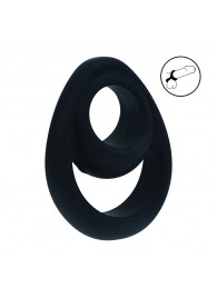 Черное эрекционное кольцо Double Ergo Silicone Cockring - Shots Media BV - в Архангельске купить с доставкой