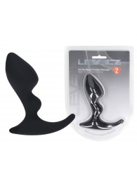 Черная анальная пробка для массажа простаты Double Ripple Silicone Prostate Massager - Shots Media BV - в Архангельске купить с доставкой