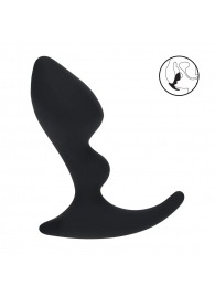Черная анальная пробка для массажа простаты Double Ripple Silicone Prostate Massager - Shots Media BV - в Архангельске купить с доставкой
