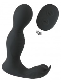 Черная анальная пробка с вибрацией, вращением и пультом ДУ RC Butt Plug with 2 Functions - Orion - в Архангельске купить с доставкой