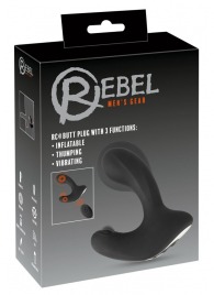 Черная анальная вибропробка с функцией расширения RC Butt Plug with 3 functions - Orion - в Архангельске купить с доставкой
