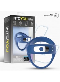 Синее интерактивное эрекционное виброкольцо Rank - Intoyou - в Архангельске купить с доставкой
