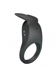 Черное перезаряжаемое виброкольцо Carlton - Baile - в Архангельске купить с доставкой