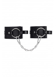 Черные оковы из толстой кожи с люверсами - Pecado - купить с доставкой в Архангельске