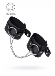Черные оковы из толстой кожи с люверсами - Pecado - купить с доставкой в Архангельске