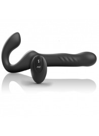 Черный безремневой страпон с вибрацией и возвратно-поступательными движениями - 24 см. - Ibiza - купить с доставкой в Архангельске
