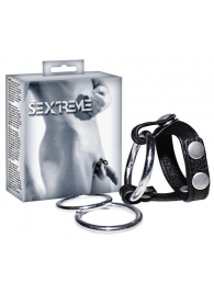 Подхват для мошонки с 3 съемными эрекционными кольцами Leder-Riemen - Orion - в Архангельске купить с доставкой