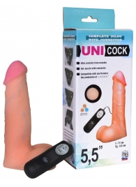Фаллическая насадка Харнесс UNICOCK 5,5  с вибрацией - 17 см. - LOVETOY (А-Полимер) - купить с доставкой в Архангельске