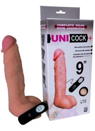 Фаллическая насадка Харнесс UNICOCK 9  с вибрацией - 24 см. - LOVETOY (А-Полимер) - купить с доставкой в Архангельске