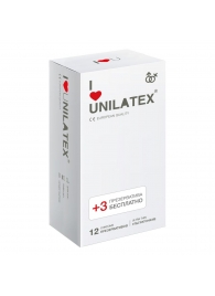Ультратонкие презервативы Unilatex Ultra Thin - 12 шт. + 3 шт. в подарок - Unilatex - купить с доставкой в Архангельске