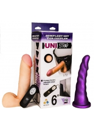 Вибрострапон с двумя насадками UniStrap - 18 и 18 см. - LOVETOY (А-Полимер) - купить с доставкой в Архангельске