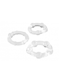 Набор из 3 прозрачных эрекционных колец с разным рельефом - A-toys - в Архангельске купить с доставкой