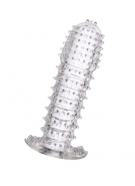 Гелевая прозрачная насадка c шипами - 12 см. - Toyfa Basic - в Архангельске купить с доставкой