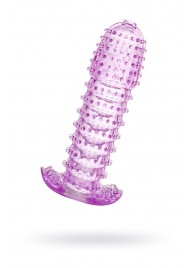 Гелевая фиолетовая насадка с шипами - 12 см. - Toyfa Basic - в Архангельске купить с доставкой