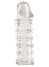 Гелевая прозрачная насадка с шипами - 12 см. - Toyfa Basic - в Архангельске купить с доставкой