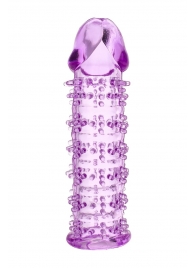 Гелевая фиолетовая насадка на фаллос с шипами - 12 см. - Toyfa Basic - в Архангельске купить с доставкой