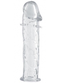 Гладкая прозрачная насадка с усиками под головкой - 12,5 см. - Toyfa Basic - в Архангельске купить с доставкой